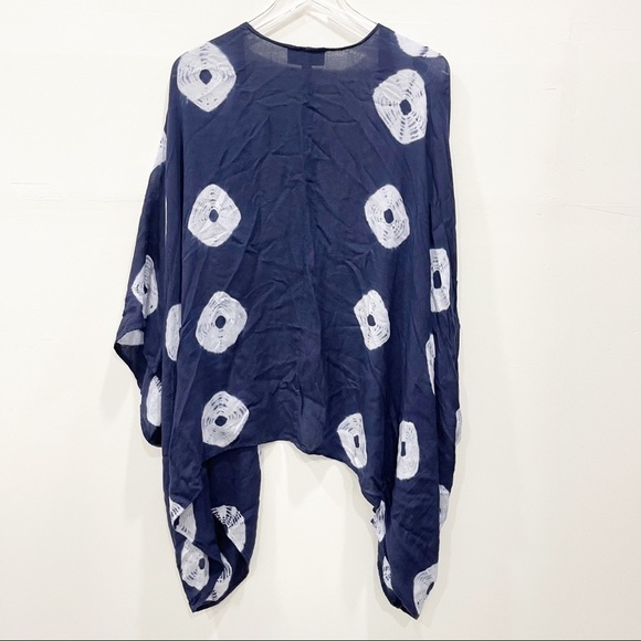 Lane Bryant Lightweight Blue Printed Kimono Top Vacation Swim Cover-Up One Size - Picture 2 of 7